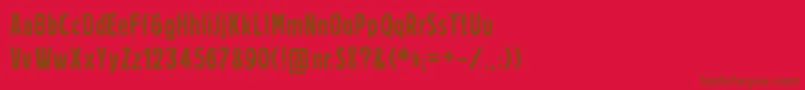 Prager Headlines Font – Brown Fonts on Red Background