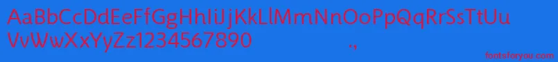 PragneaDemo Regular Font – Red Fonts on Blue Background