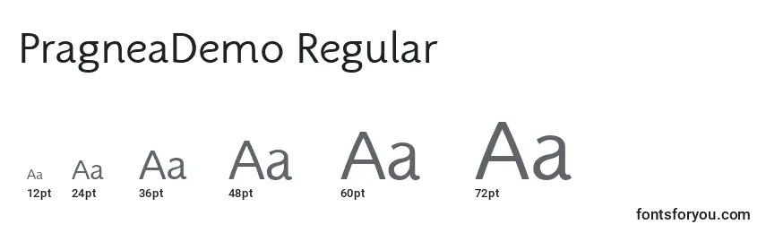 Размеры шрифта PragneaDemo Regular
