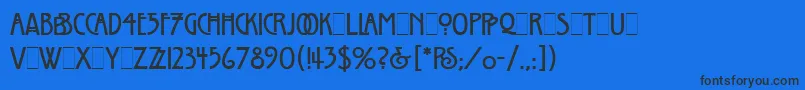 WillowLetPlain.1.0 Font – Black Fonts on Blue Background