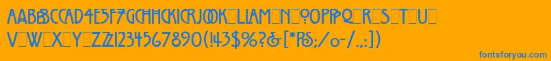 WillowLetPlain.1.0 Font – Blue Fonts on Orange Background