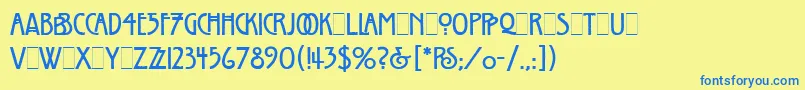 WillowLetPlain.1.0 Font – Blue Fonts on Yellow Background