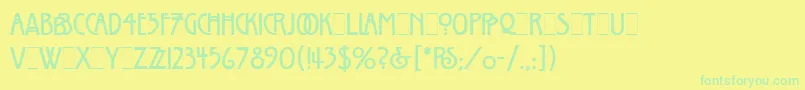 WillowLetPlain.1.0 Font – Green Fonts on Yellow Background