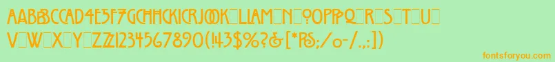 WillowLetPlain.1.0 Font – Orange Fonts on Green Background