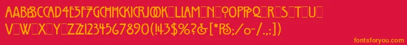 WillowLetPlain.1.0 Font – Orange Fonts on Red Background