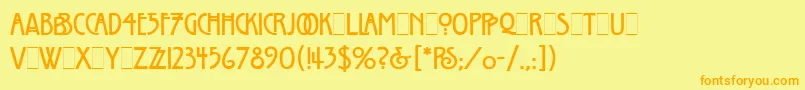 WillowLetPlain.1.0 Font – Orange Fonts on Yellow Background
