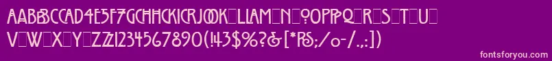 Weitere Informationen zur WillowLetPlain.1.0-Schriftart WillowLetPlain.1.0-Schriftart – Rosa Schriften auf violettem Hintergrund