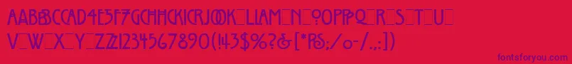 WillowLetPlain.1.0 Font – Purple Fonts on Red Background