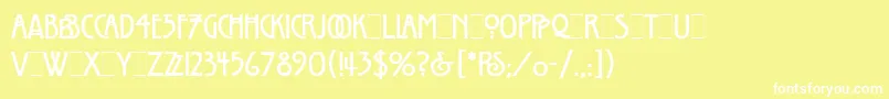 WillowLetPlain.1.0 Font – White Fonts on Yellow Background