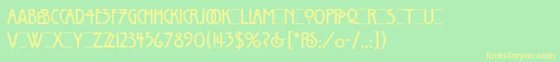 WillowLetPlain.1.0 Font – Yellow Fonts on Green Background