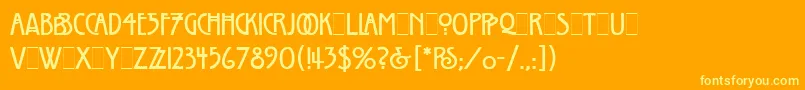 WillowLetPlain.1.0 Font – Yellow Fonts on Orange Background