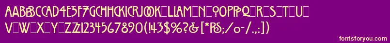 WillowLetPlain.1.0 Font – Yellow Fonts on Purple Background