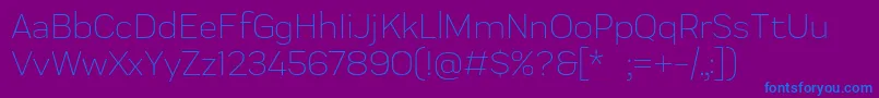 Praktika Light Font – Blue Fonts on Purple Background