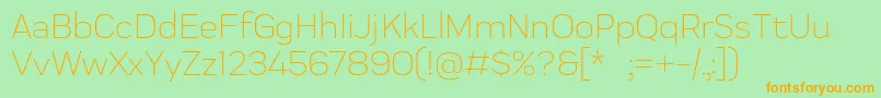 Praktika Light Font – Orange Fonts on Green Background