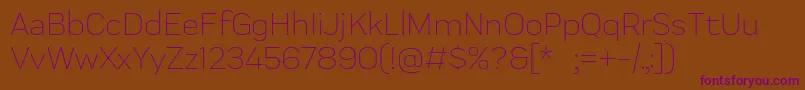 Praktika Light Font – Purple Fonts on Brown Background