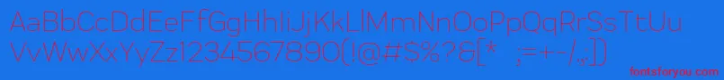 Praktika Light-fontti – punaiset fontit sinisellä taustalla