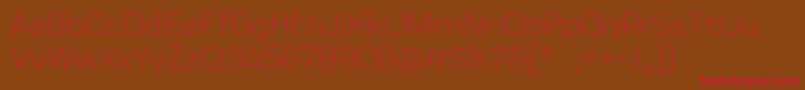 Praktika Light Font – Red Fonts on Brown Background