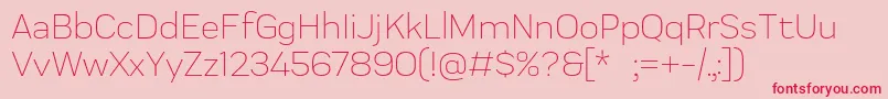 Praktika Light Font – Red Fonts on Pink Background