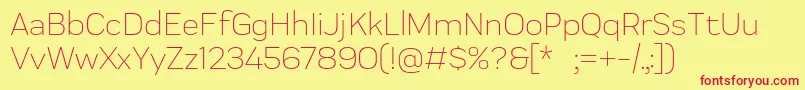 Praktika Light Font – Red Fonts on Yellow Background