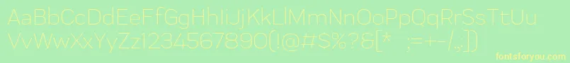 Praktika Light Font – Yellow Fonts on Green Background