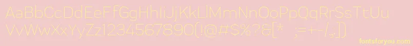 Praktika Light Font – Yellow Fonts on Pink Background