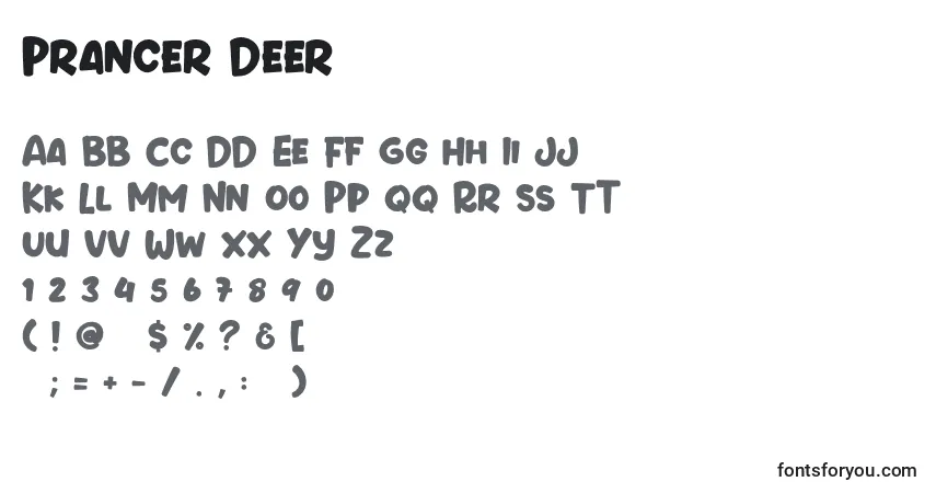 Prancer Deer-fontti – aakkoset, numerot, erikoismerkit