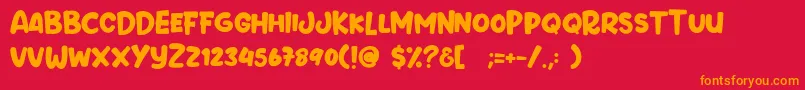 Prancer Deer Font – Orange Fonts on Red Background