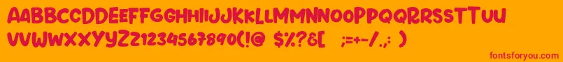 Prancer Deer Font – Red Fonts on Orange Background