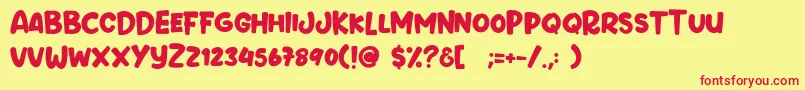 Prancer Deer Font – Red Fonts on Yellow Background