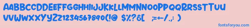 Prancer Deer-fontti – siniset fontit vaaleanpunaisella taustalla