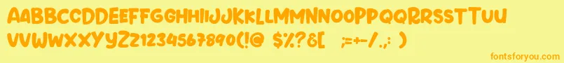Czcionka Prancer Deer – pomarańczowe czcionki na żółtym tle