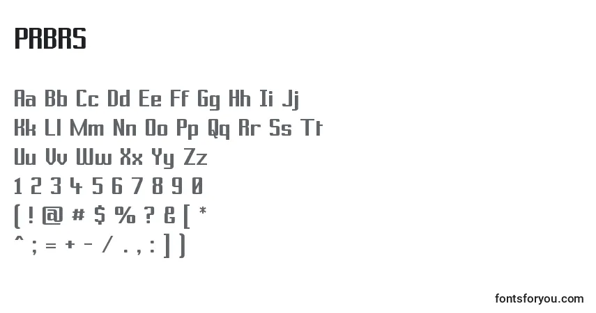 Шрифт PRBRS    (137243) – алфавит, цифры, специальные символы