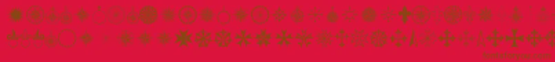 Police PRCORN   – polices brunes sur fond rouge