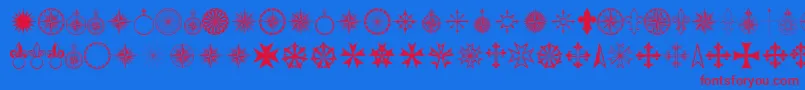 PRCORN   Font – Red Fonts on Blue Background