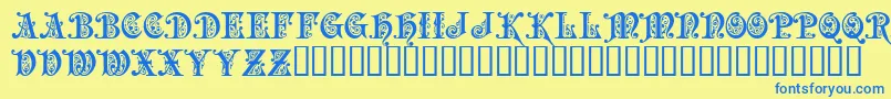 PRECIOSA Font – Blue Fonts on Yellow Background