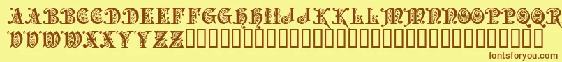 PRECIOSA Font – Brown Fonts on Yellow Background