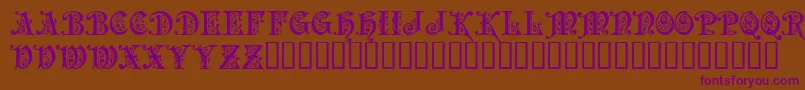 PRECIOSA-Schriftart – Violette Schriften auf braunem Hintergrund