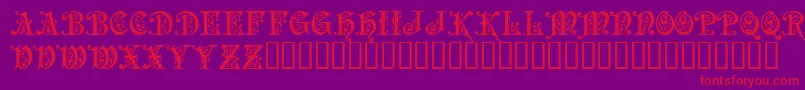 PRECIOSA-Schriftart – Rote Schriften auf violettem Hintergrund