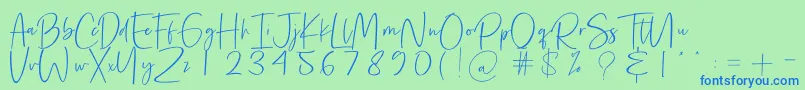 Precious Soul Font – Blue Fonts on Green Background