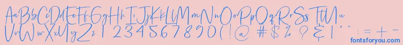Precious Soul Font – Blue Fonts on Pink Background