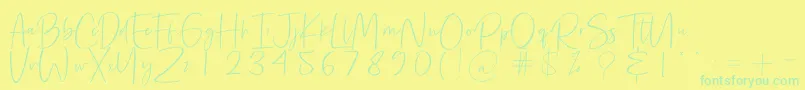 Więcej informacji o czcionce Precious Soul Czcionka Precious Soul – zielone czcionki na żółtym tle