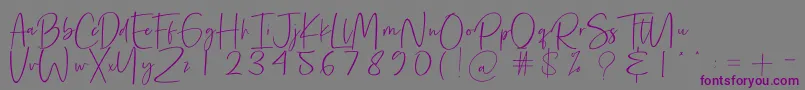 Precious Soul Font – Purple Fonts on Gray Background