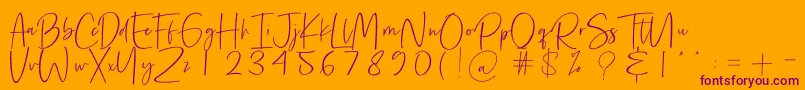 Precious Soul Font – Purple Fonts on Orange Background