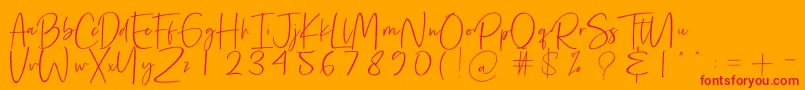 Precious Soul Font – Red Fonts on Orange Background