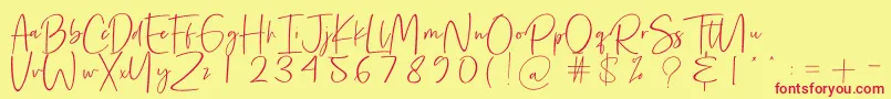 Precious Soul Font – Red Fonts on Yellow Background