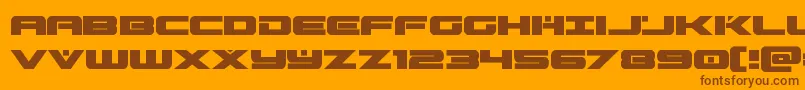 predataur-Schriftart – Braune Schriften auf orangefarbenem Hintergrund