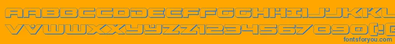 predataur3d Font – Blue Fonts on Orange Background