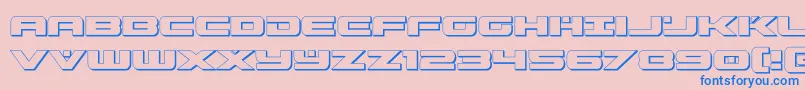 predataur3d Font – Blue Fonts on Pink Background