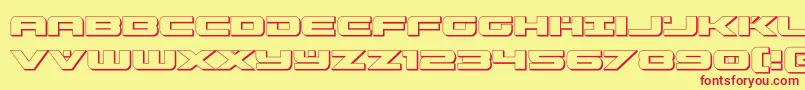 predataur3d Font – Red Fonts on Yellow Background