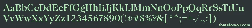 CaslonMediumRegular-fontti – vihreät fontit mustalla taustalla